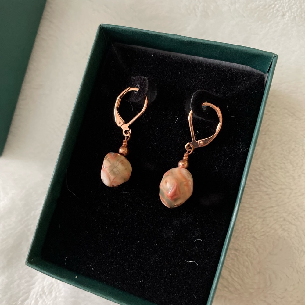 Thomsonite Gold Earrings